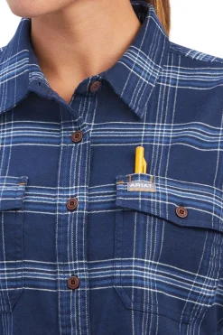 Ariat Rebar Flannel DuraStretch langermet arbeidsskjorte til dame