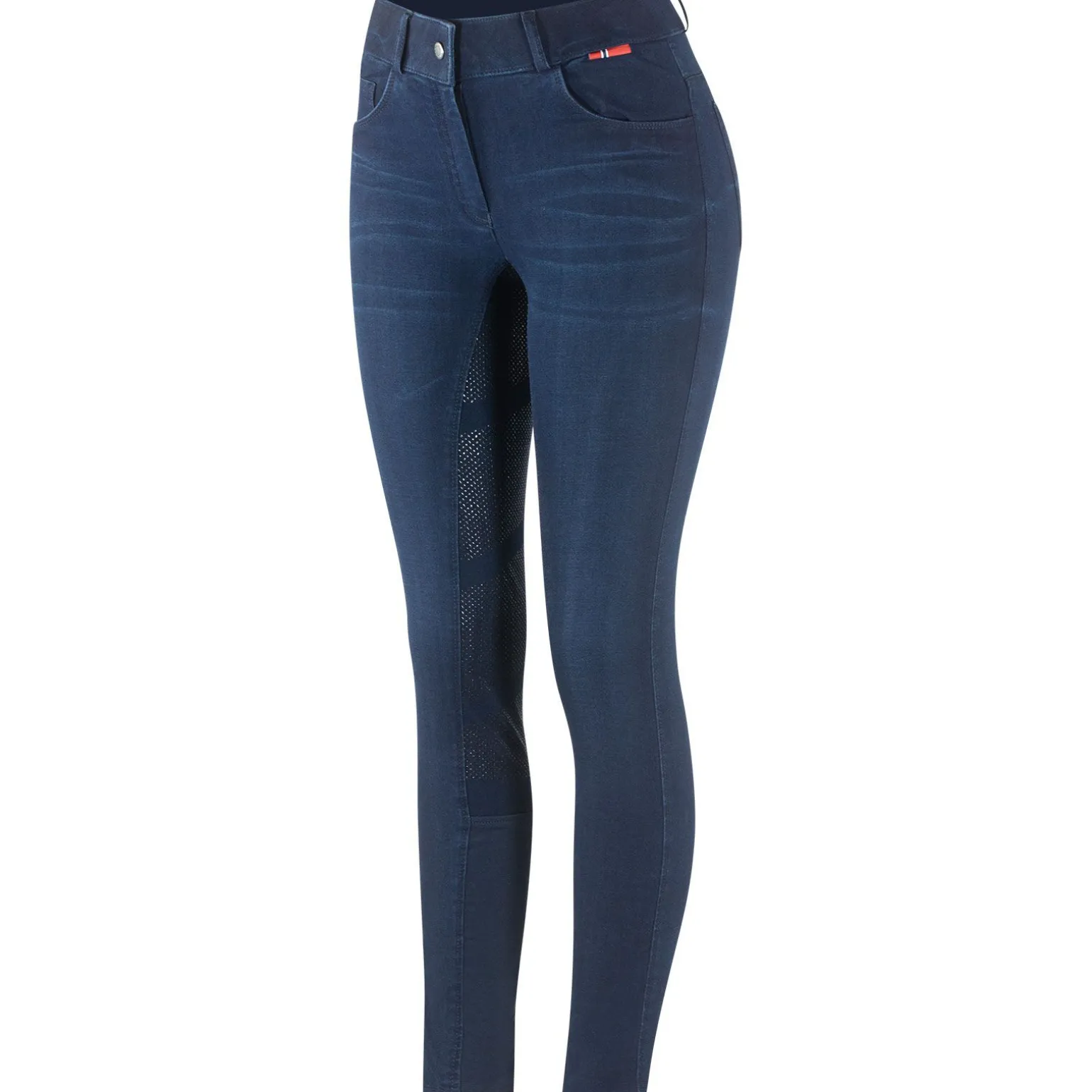 B Vertigo Elle denim ridebukse, helforsterket med silikon, dame