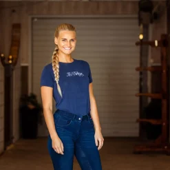 B Vertigo Elle denim ridebukse, helforsterket med silikon, dame