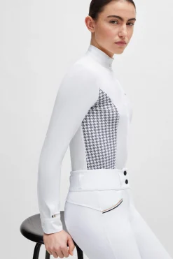 Boss Emma showbluse Houndstooth