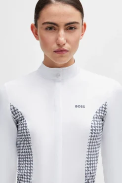 Boss Emma showbluse Houndstooth