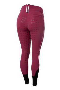Helforsterkede ridebukser med kontrastbånd og høyt liv, dame
