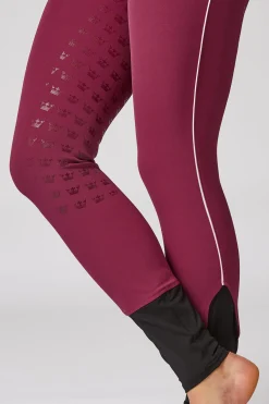 Helforsterkede ridebukser med kontrastbånd og høyt liv, dame