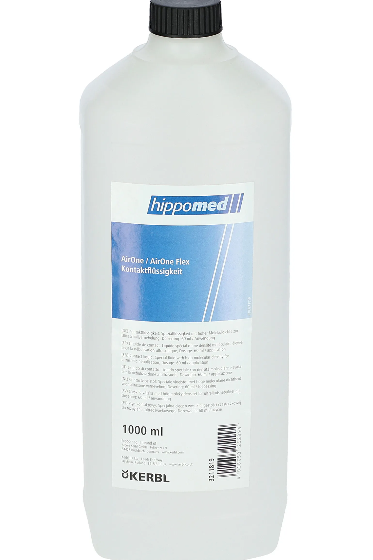 Hippomed Contact Liquid for AirOne inhalator, 1000 ml