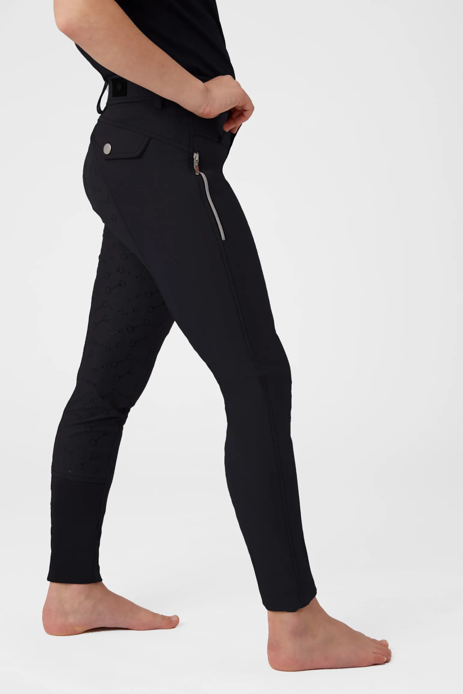 Horze Andrea helforsterkede ridebukser med høyt liv, barn