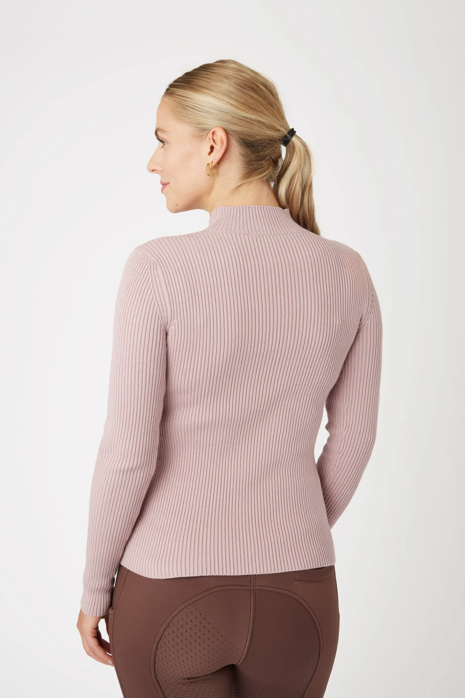 Horze Ava ribbestrikket pullover til dame