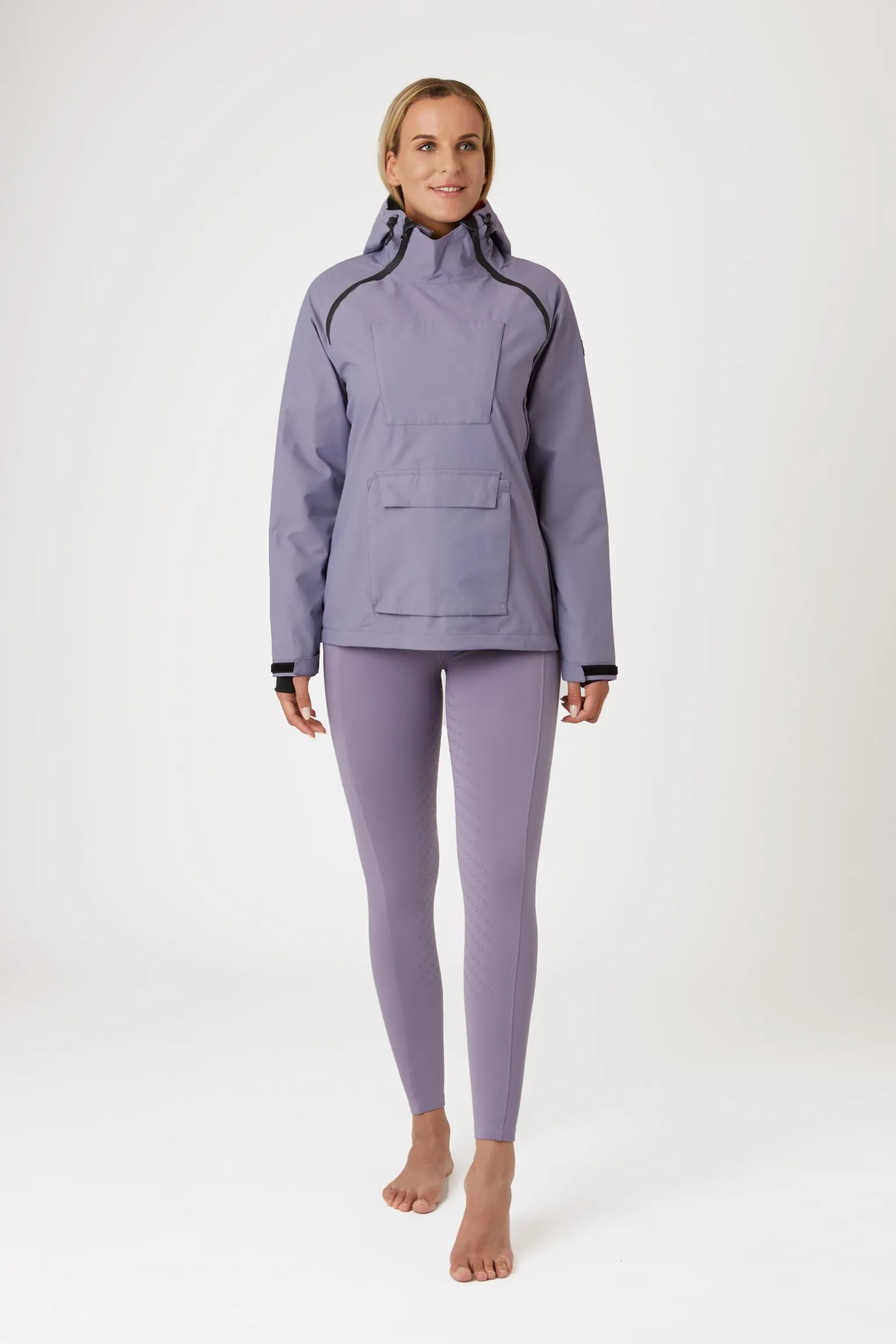 Horze Ayla ride-regnjakke med glidelås til dame