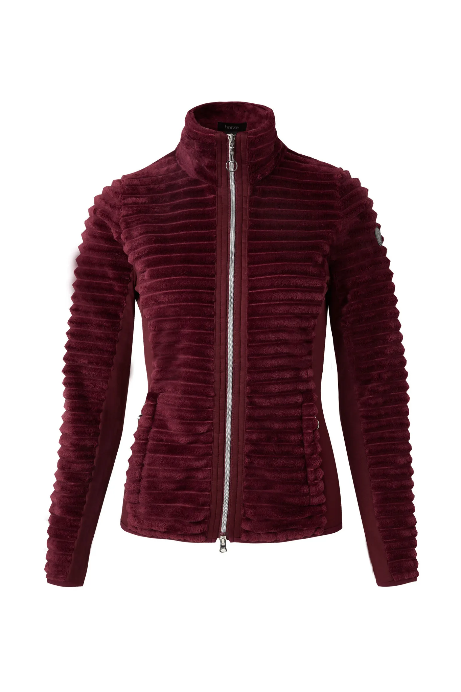 Horze Della stripete ridejakke i fleece til dame