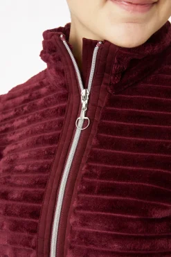 Horze Della stripete ridejakke i fleece til dame