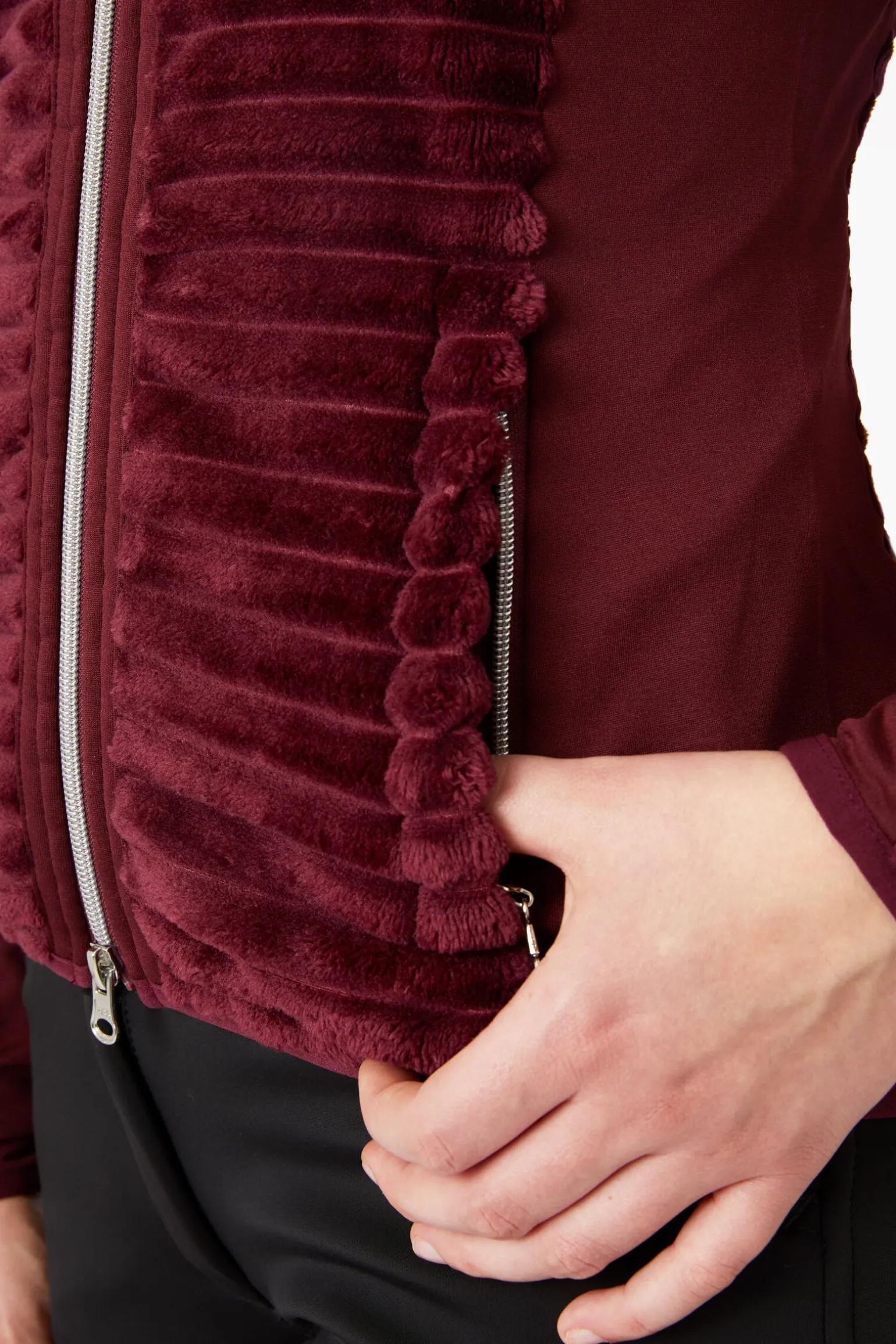 Horze Della stripete ridejakke i fleece til dame