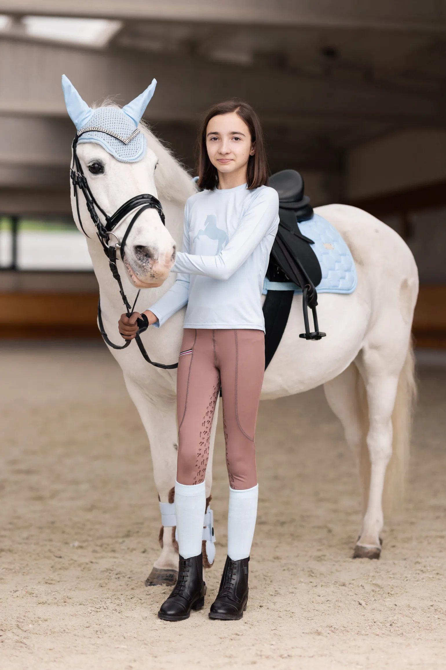 Horze Flora funksjonell langermet genser til barn