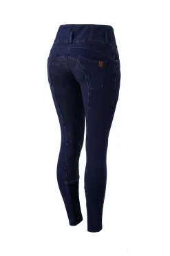 Horze Kacy helforsterket denim thermo ridebukse, dame