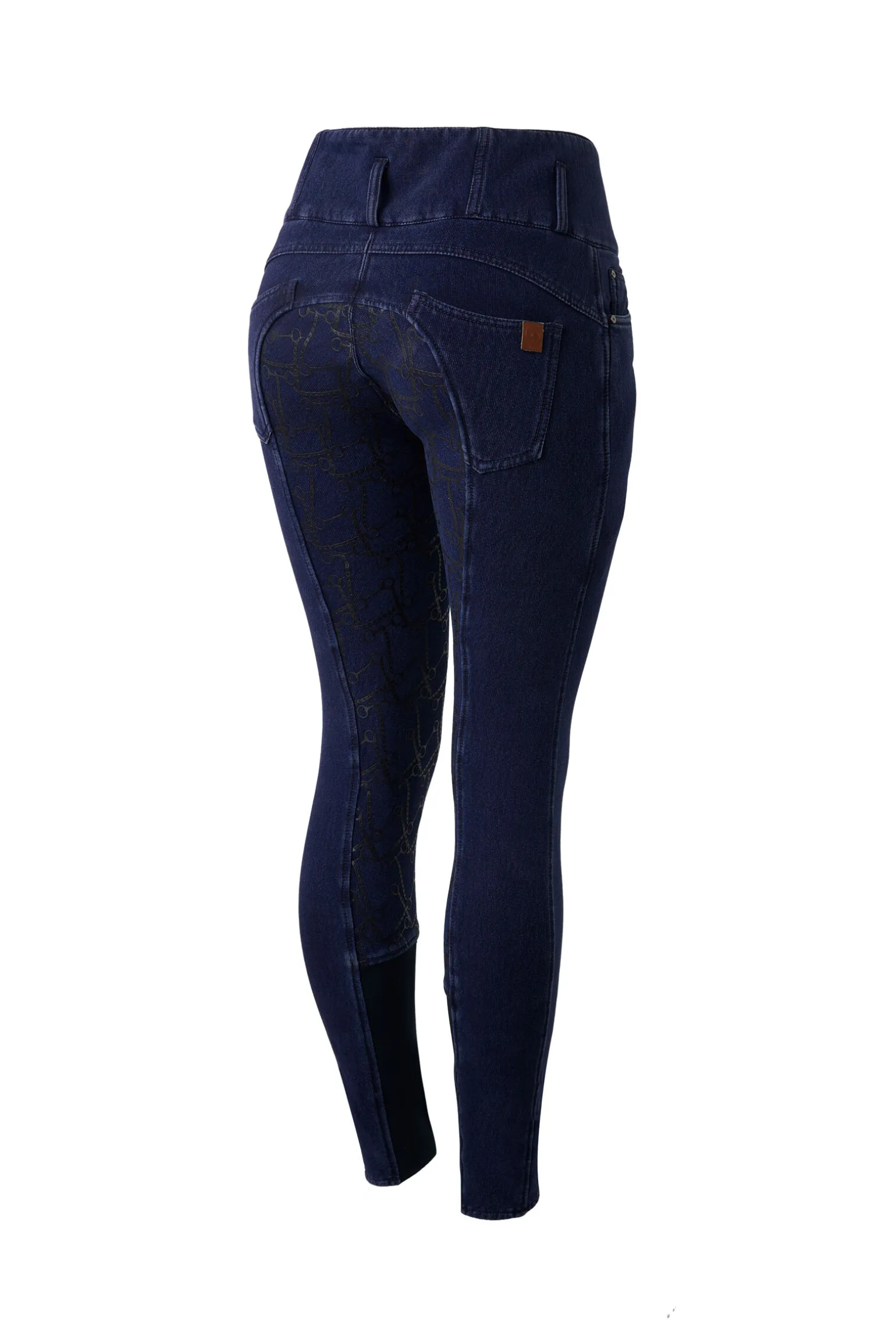 Horze Kacy helforsterket denim thermo ridebukse, dame