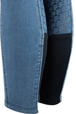 Horze Poppy denim-ridebukser, helforsterket med silikon