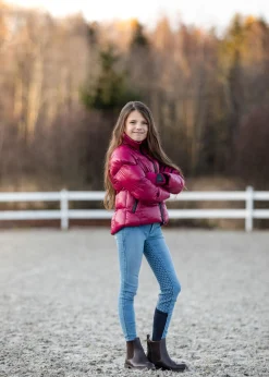 Horze Poppy denim-ridebukser, helforsterket med silikon