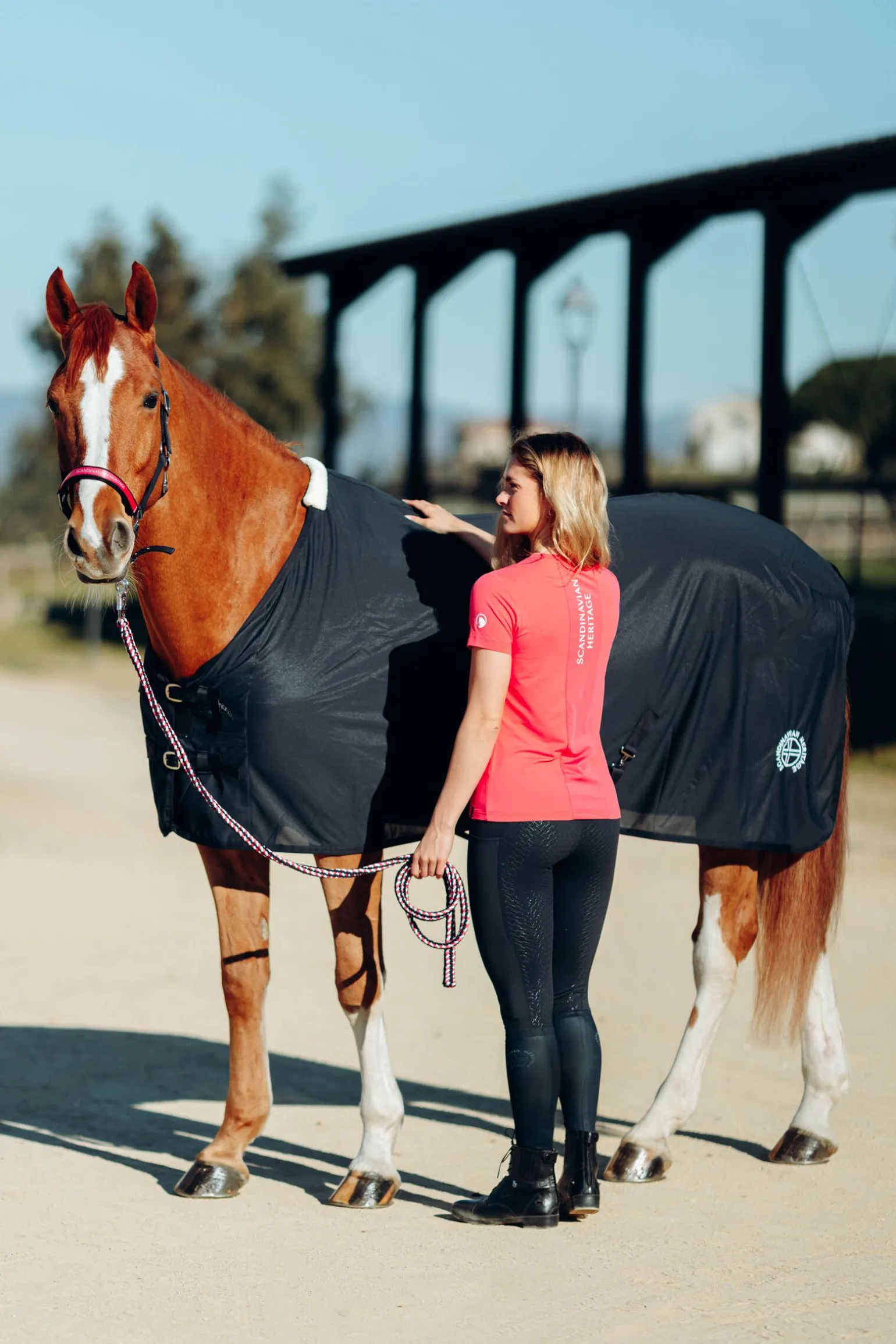 Horze ridesokker med tynt skaft og trykk