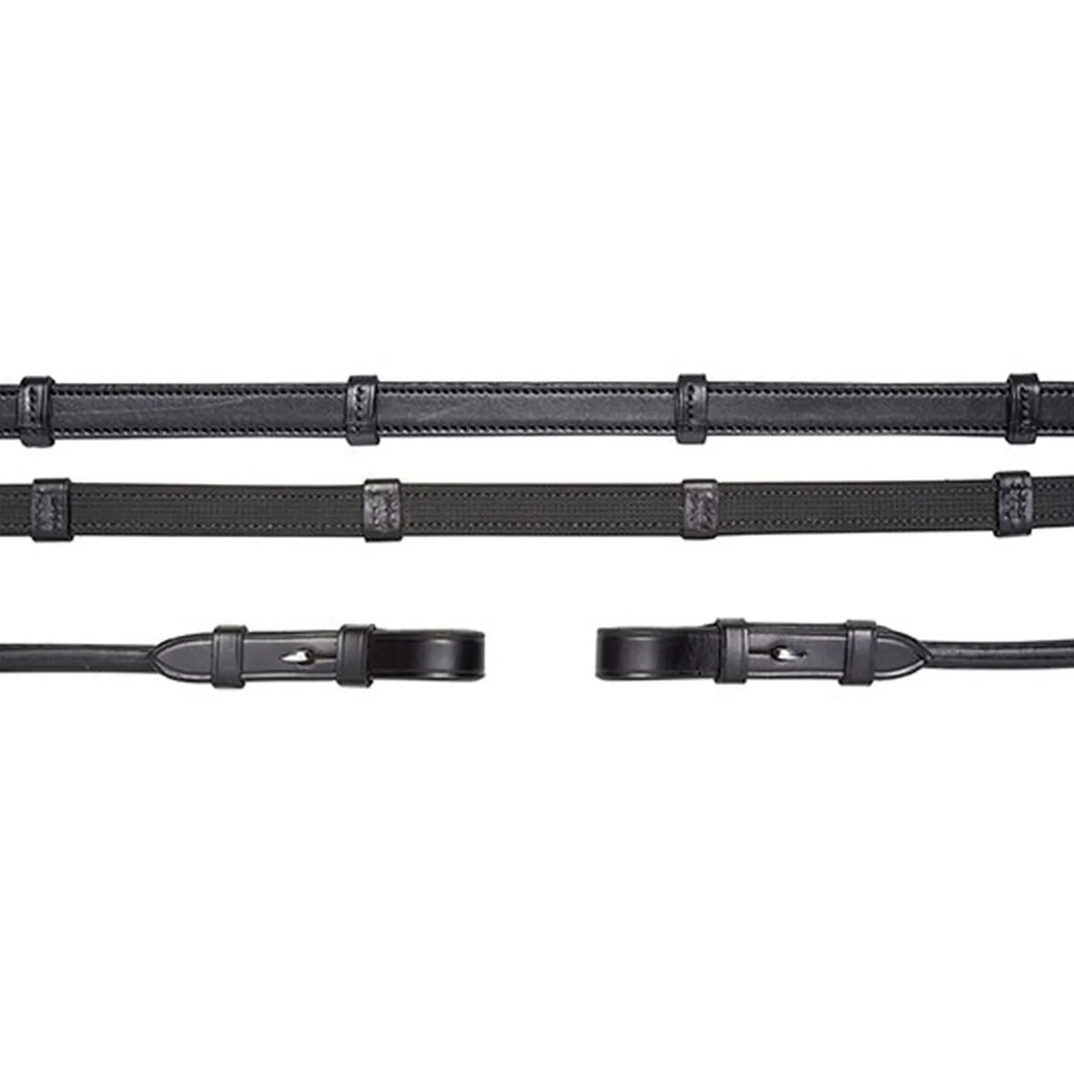 Schockemöhle Sports tøyler, rund, lær/gummi, tøyler rundsydd